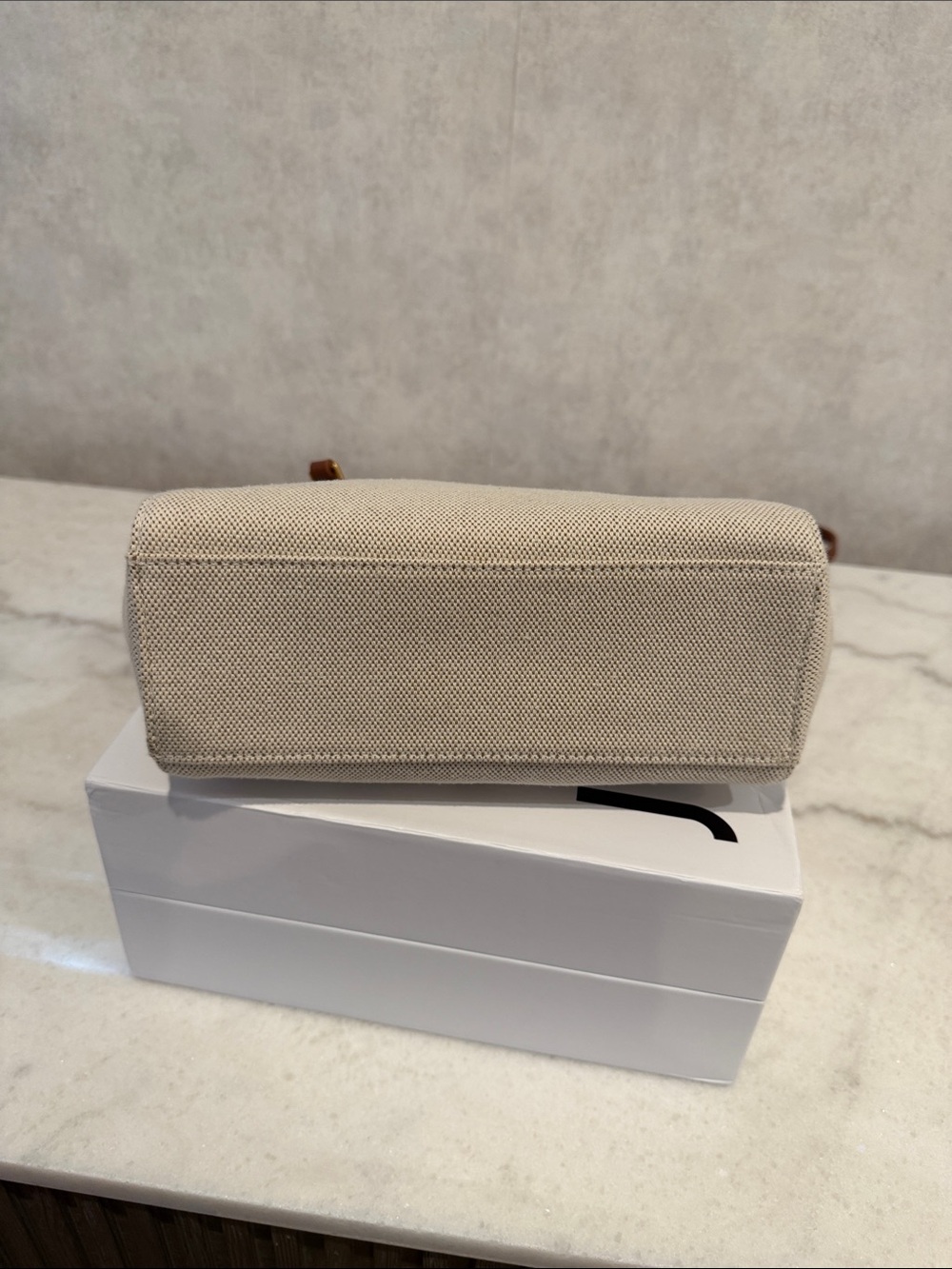 JW PEI Cream Canvas and Tan Top-Handle Satchel crossbody strap included - Picture 5 of 7